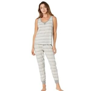 Splendid Women's Tank Top Shirt and Jogger Pant Pajama Set Size Small Striped !!